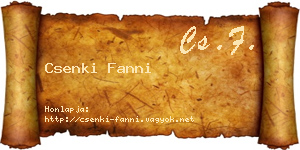 Csenki Fanni névjegykártya
