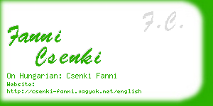 fanni csenki business card